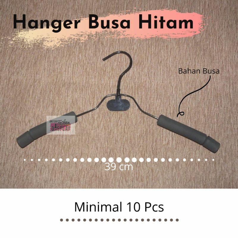 Hanger Kawat Busa Hitam Gantungan Baju Shaby Chic Dewasa Hanger Besi Unik (BH)