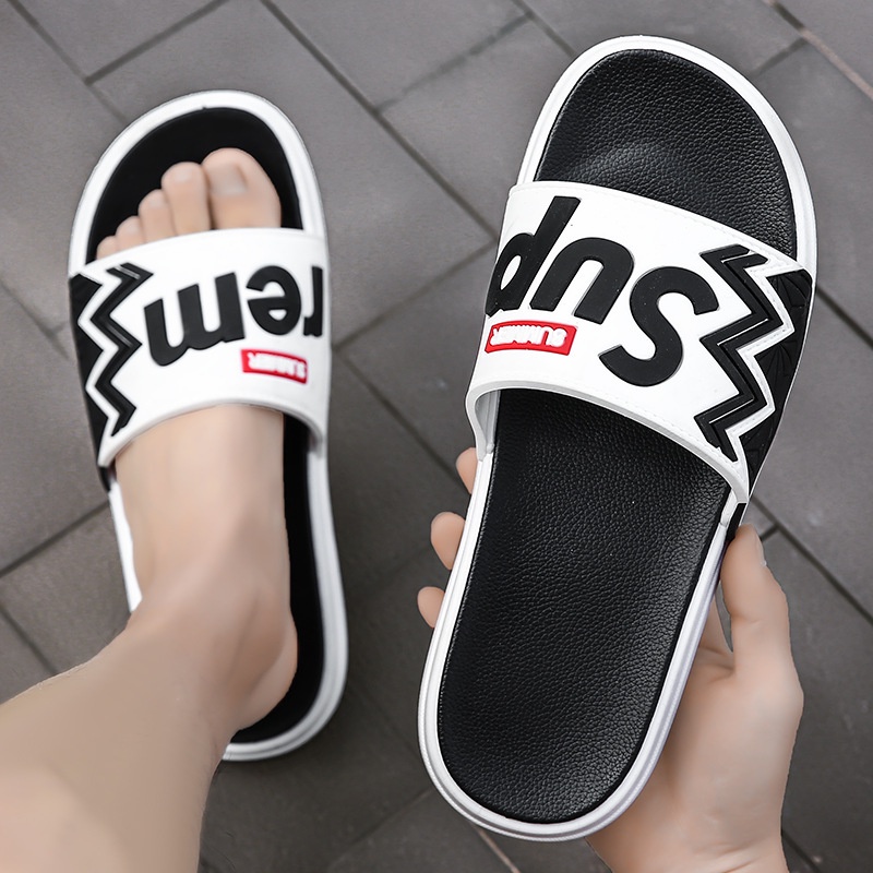 Sandal pria dan wanita Import dewasa SUP REM summer bergaris motif