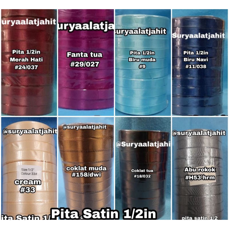 Pita Satin 1/2in (1.25cm) +/-20Y/Rol =rp.3.200/Rol