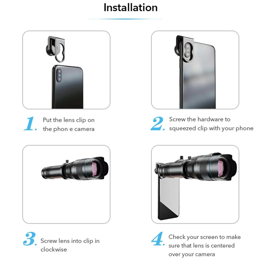 APEXEL APL-JS60X - 60x Telephoto Smartphone Lens - Lensa Tele 60X Zoom