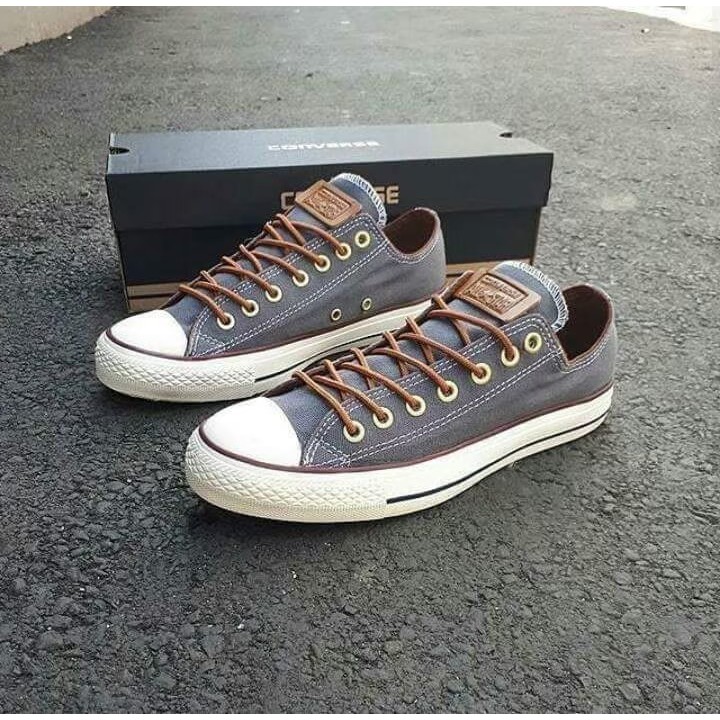 converse low tan grey