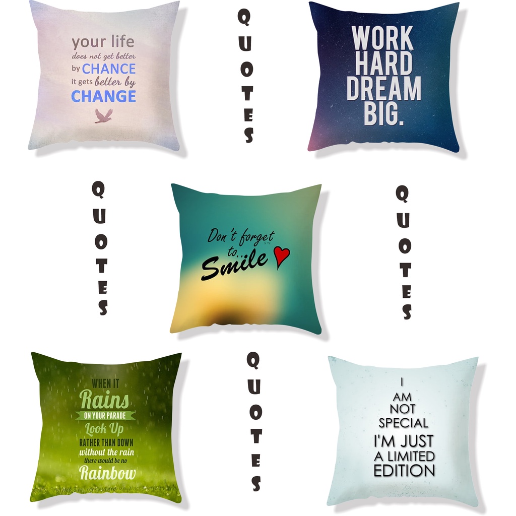 Bantal Quotes 30x30 cm Part 1 #QT 001-010, Bantal Hadiah , Bantal Murah , Bantal Sofa , Bantal Kado , Bantal Lucu ,  Bantal Inspirasi, Souvenir, Kado