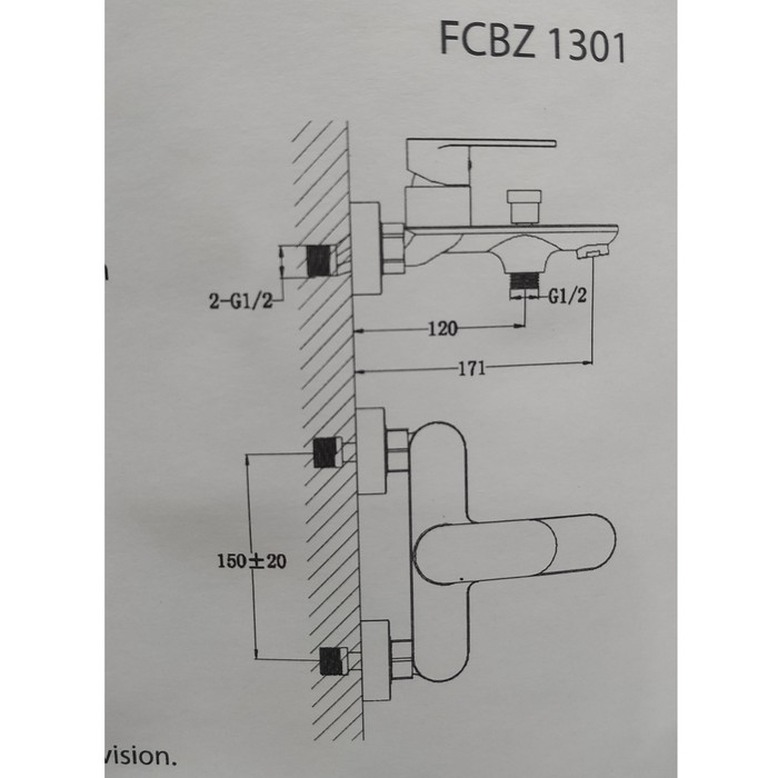 BREZIO FCBZ 1301 Keran Mixer Bath / Shower Mandi PanasDingin Kran Air