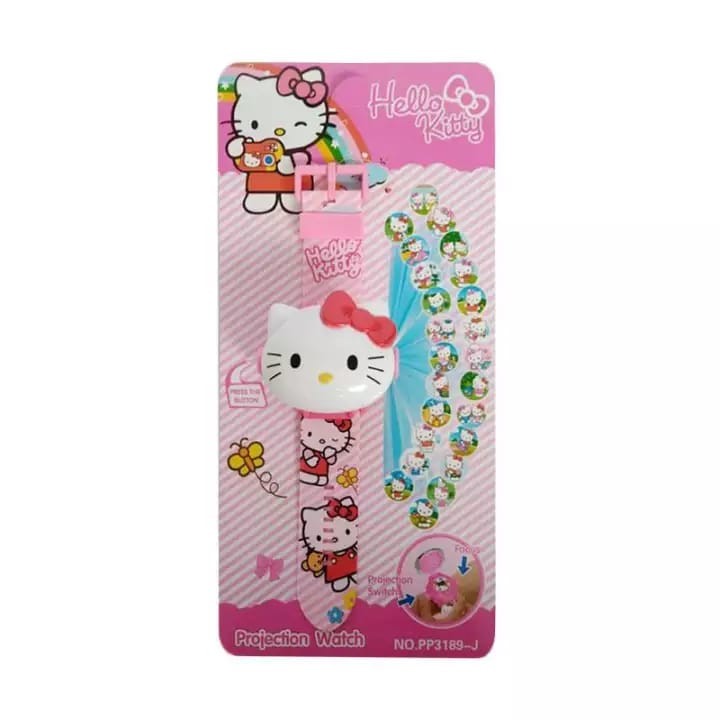 Best Promo! JAM TANGAN ANAK PEREMPUAN PROYEKTOR HELLO KITTY LAMPU JUMBO Sale!