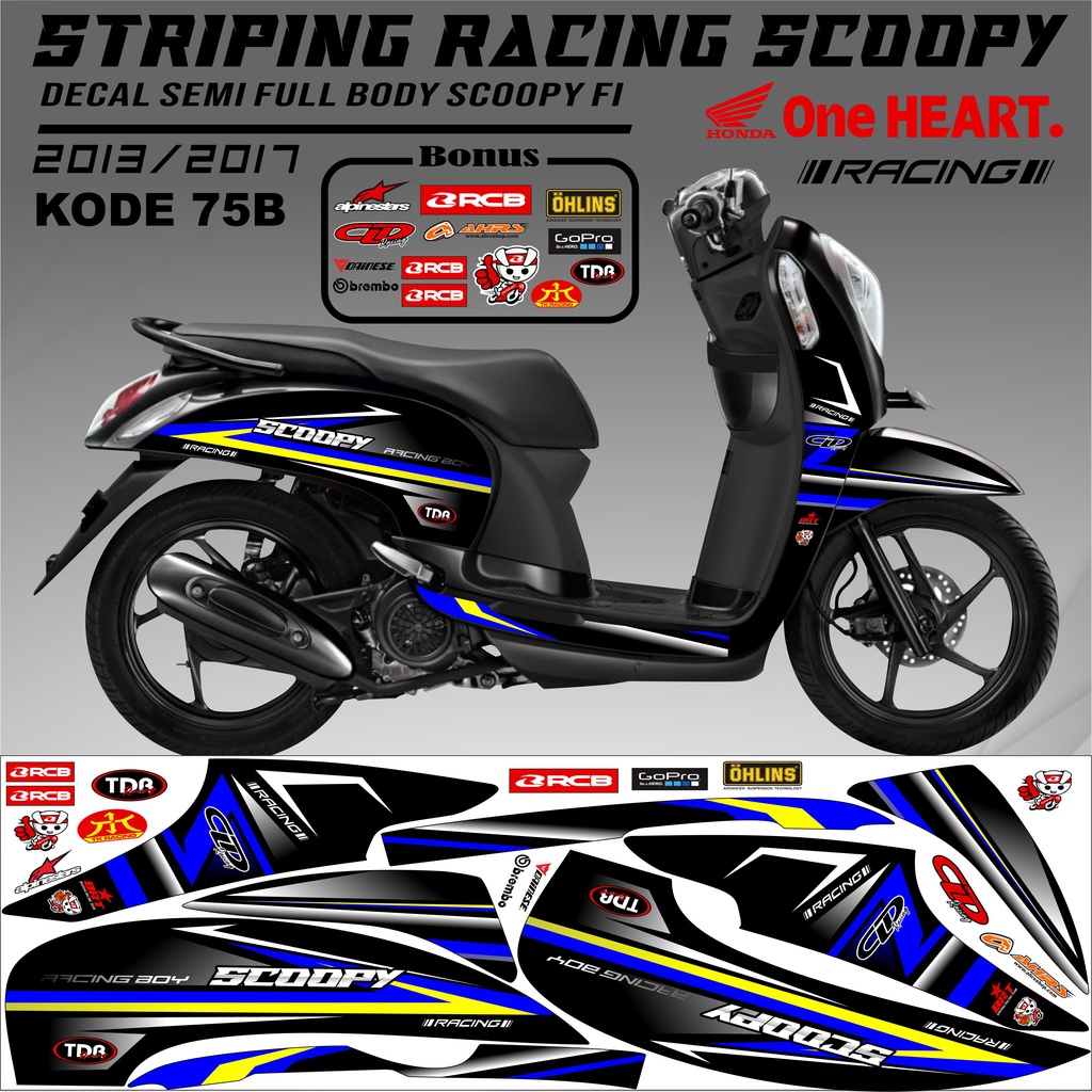 Striping Scoopy Sticker Scoopy 2013/2017 Variasi Kode 75