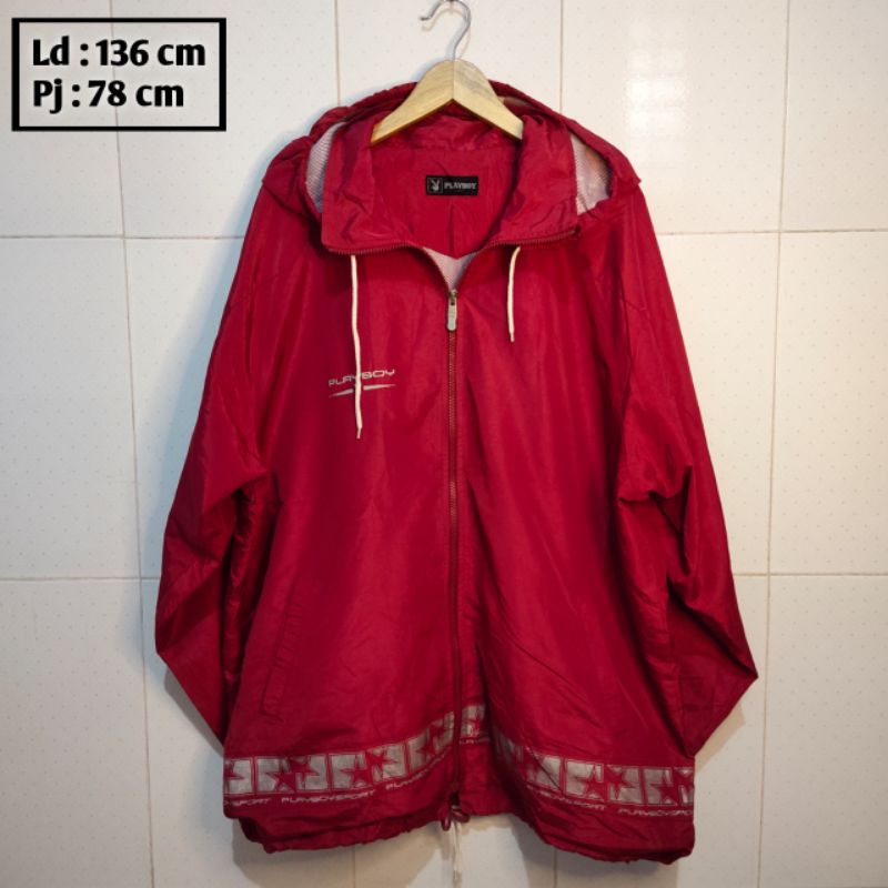 PLAYBOY preloved branded jaket pria wanita cewek cowok thrift pl bekas second jacket parasut