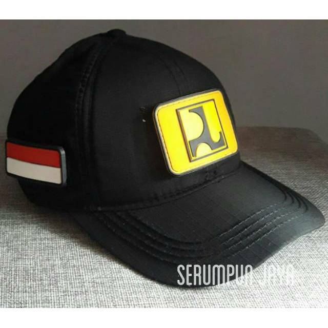 TOPI PUPR - TOPI PUPR 3PATCH VELCRO HITAM