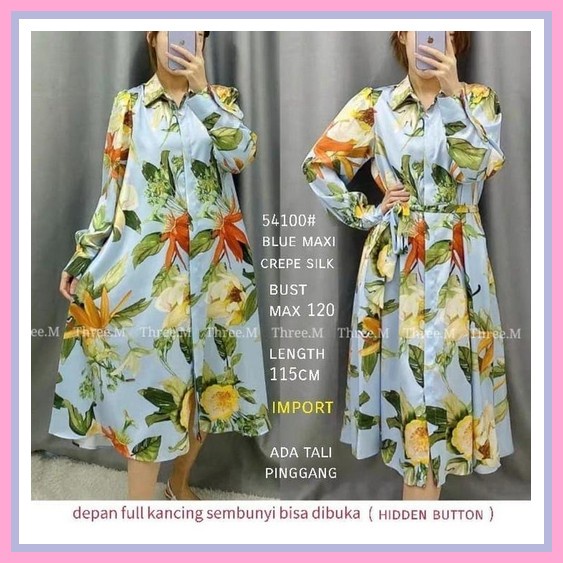 Baju Wanita Kekinian Korea 2021 Remaja Kondangan Jildan Dress Muslim B Janice Maxi Dress Import 5410