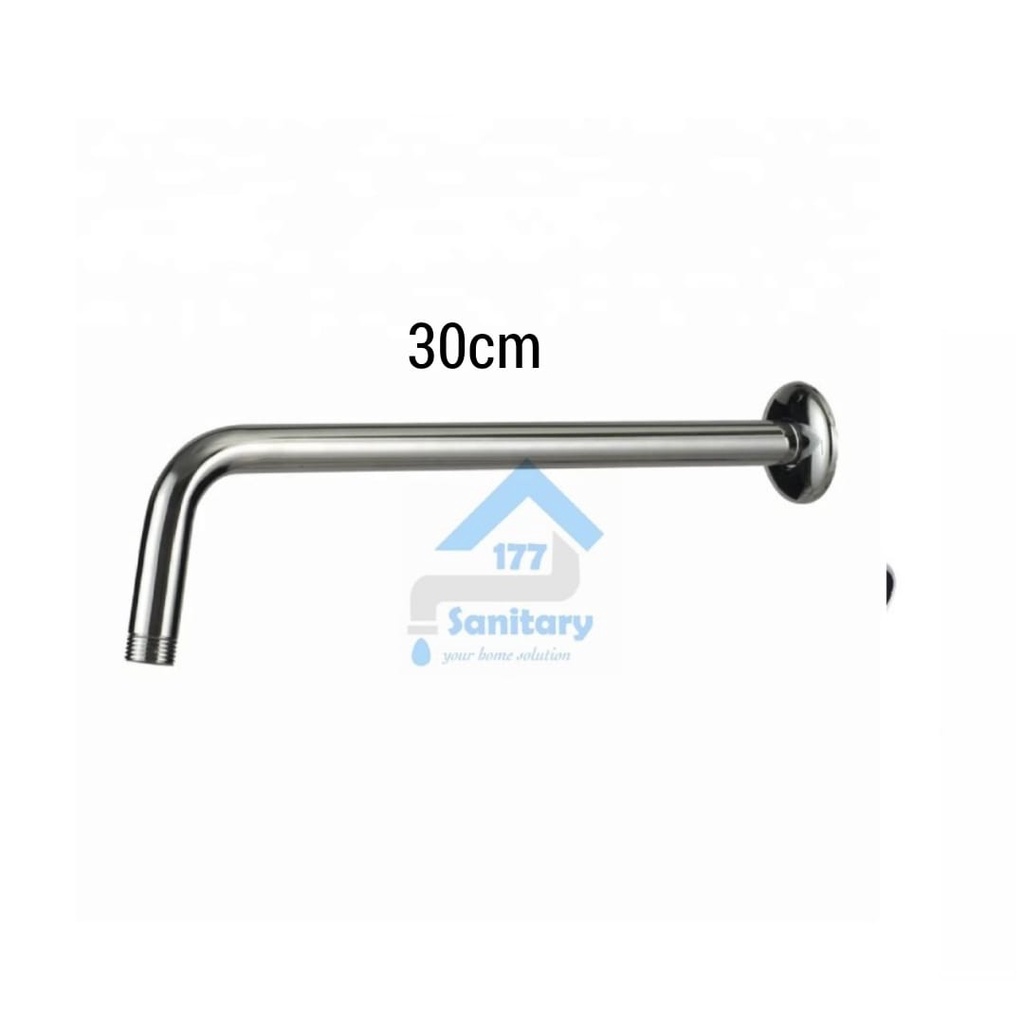 Pipa Shower Tanam Tembok Stainless 20cm / 30cm - Hanya Tiang Wall Shower 1/2 inch Stenlis