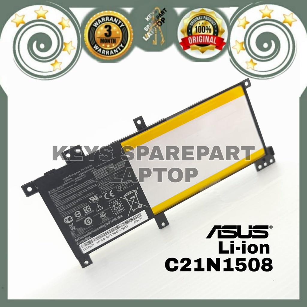 Baterai Battery Batre Laptop Asus X456 X456UA X456UB X456UJ X456UV X456UQ A456 A456U A456UJ A456UV A456UF A456UQ F456 F456U X456UR X456UQ -1B -36 K456 K456U R457U C21N1508 Original