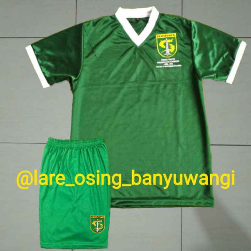 SETELAN DEWASA PERSEBAYA 1978 VS FEYENOORD HIJAU JERSEY CELANA RETRO GRADE ORI