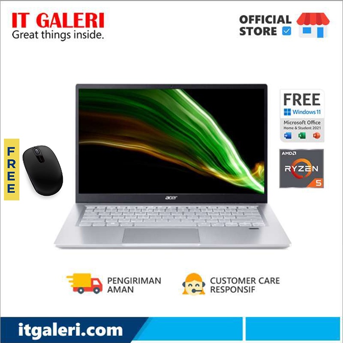 ACER SWIFT 3 SF314-43 NX.AB1SN.006 R5-5500U/16GB/512GB/FHD/FP/BLK/WIN11+OHS2021/SILVER