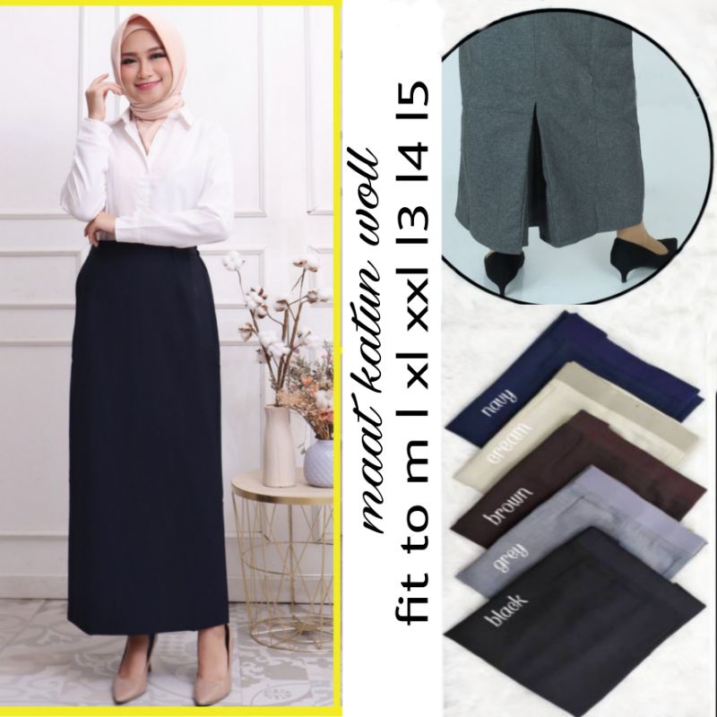 ROK SPAN JUMBO BELAHAN BELAKANG ROK SPAN PINGGNG KARET ROK KANTOR ROK KERJA KEKINIAN