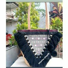 Tas anyaman rotan bakul taslle#tas etnik bali#tas bulu pompom