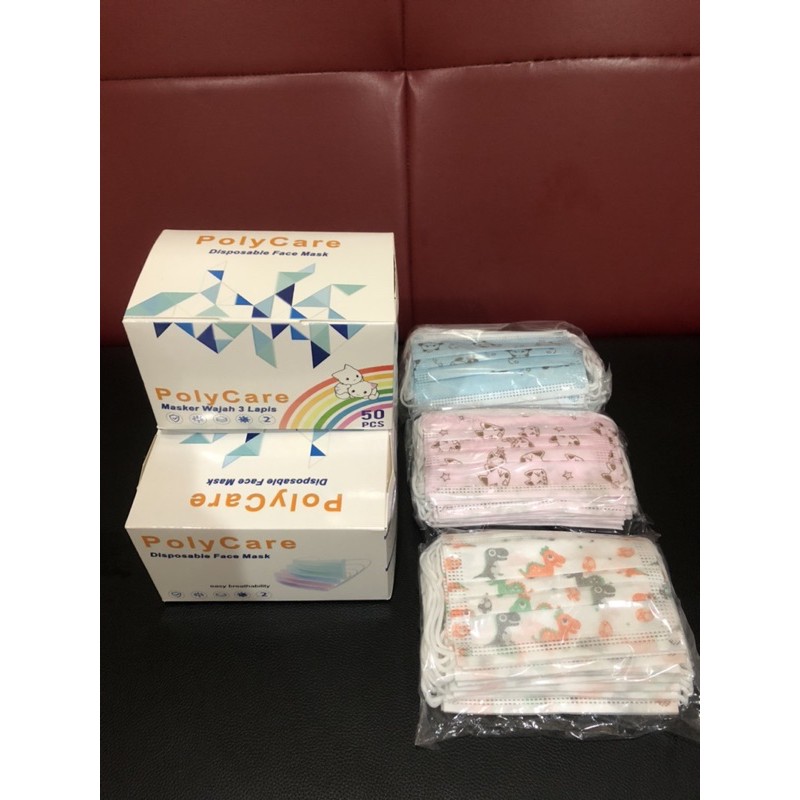 Masker Medis Polycare Motif 3Ply (Dewasa & Anak)