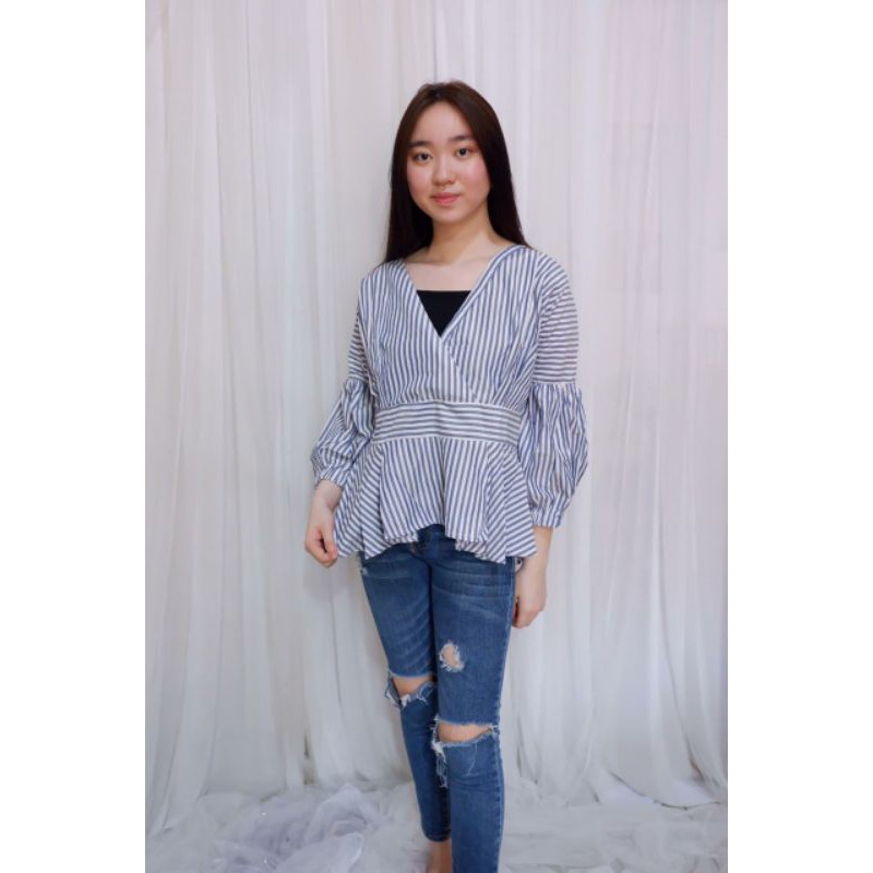 Atasan Blouse Katun wanita casual / formal Ld 120-130 Catalya Ken-328