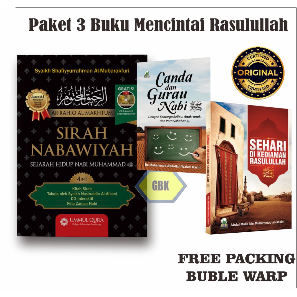 Paket 3 Buku Sirah Nabawiyah Ummul Qura, Sehari Di Kediaman Rasulullah, dan Canda Gurau Nabi