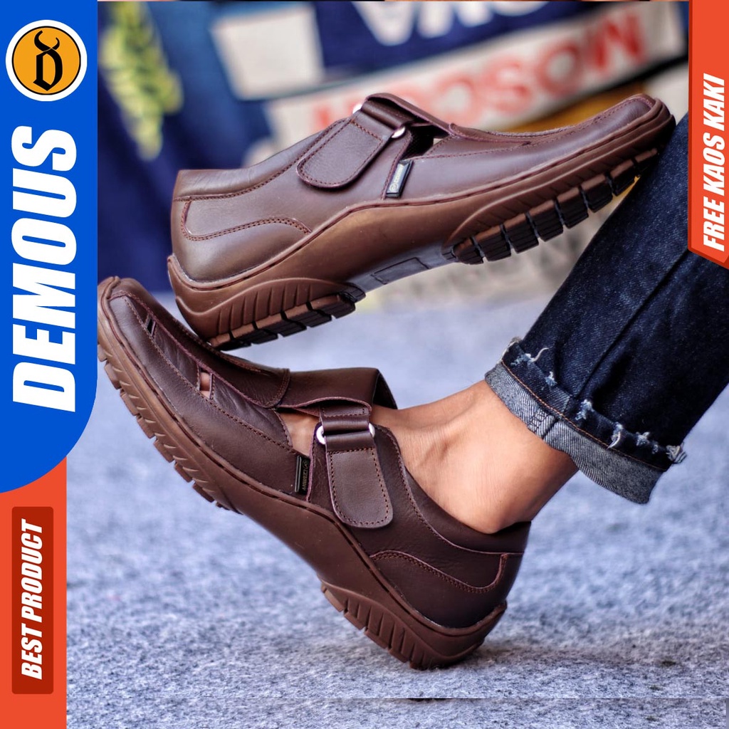 DEMOUS DRAKEN Sepatu Kasual Slip On Kulit Asli Casual Kerja