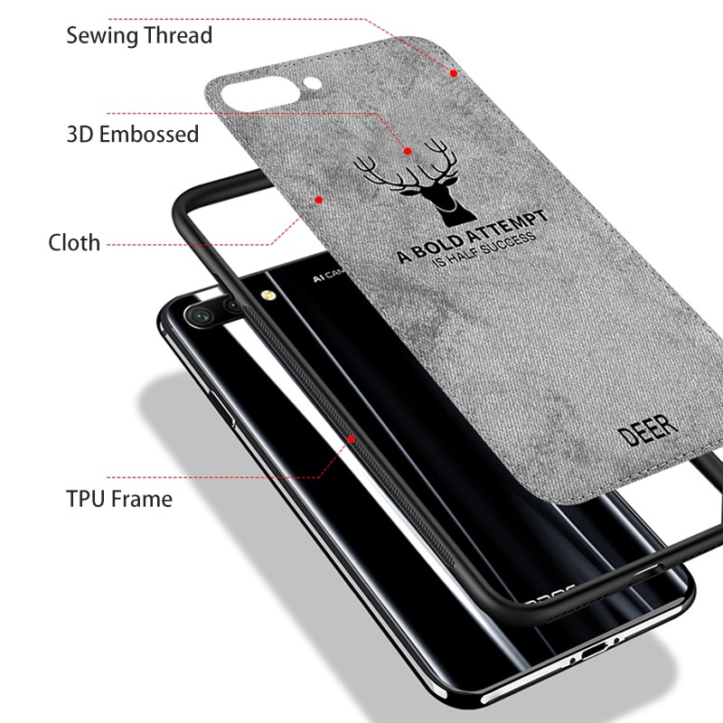 Casing Belakang Bahan TPU Tekstur Kepala Rusa untuk iPhone 6 / 7 / 8 / X