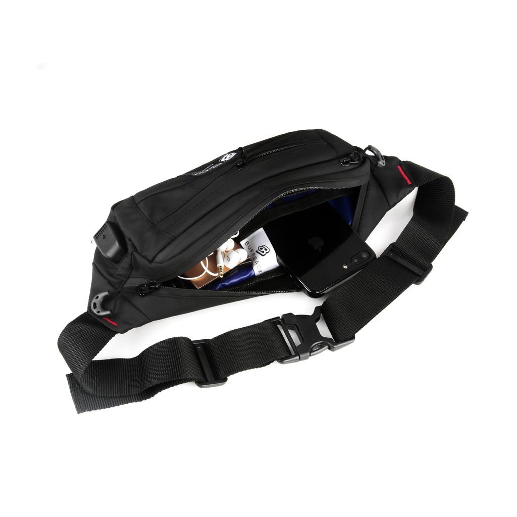 Waistbag Buffback Premium Berkualitas Waterproof USB Tyrex 1.0