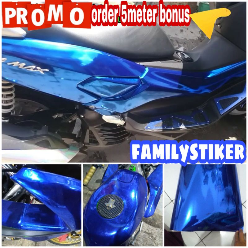 sekotlet warna biru metalik stiker skotlet motor crom biru scotlet biru crom metalik