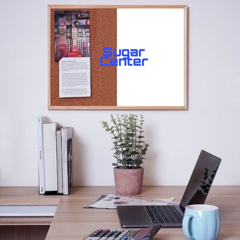 

Papan Kombinasi Gabus Dan Whiteboard/Cork Board 60x45 cm