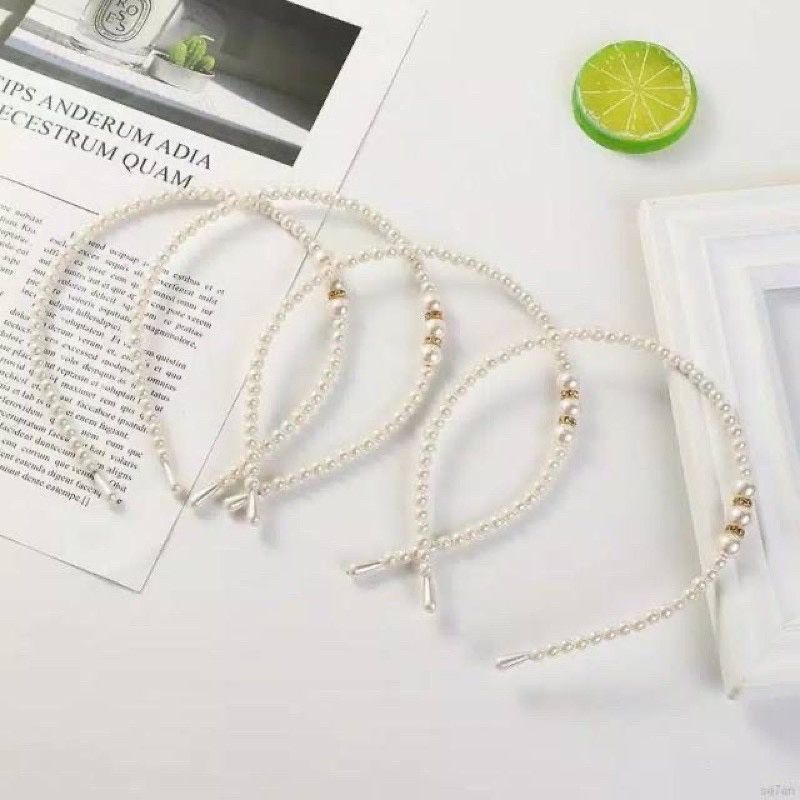 Bando Mutiara Korea Pearl Headband Korean Hairband