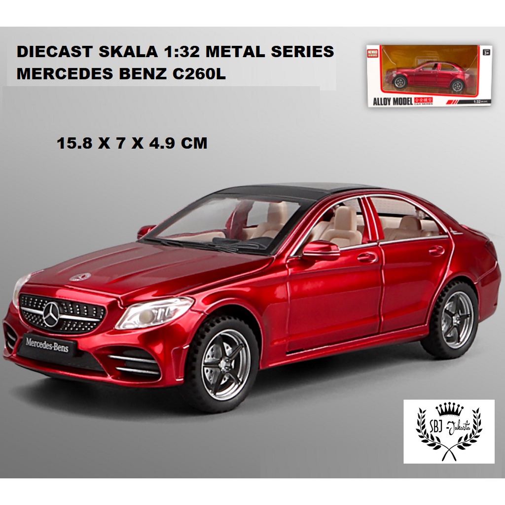 DIECAST MINIATUR MOBIL MERCEDES BENZ C260L METAL SERIES SKALA 1:32