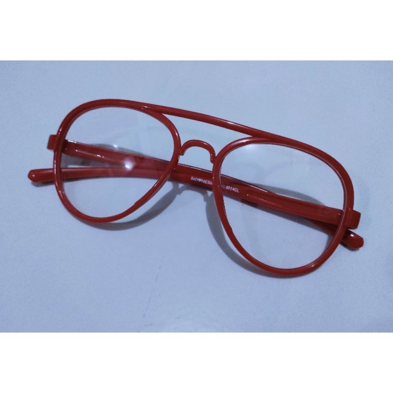 KACAMATA ANAK CEWEK COWOK-MERAH BENING
