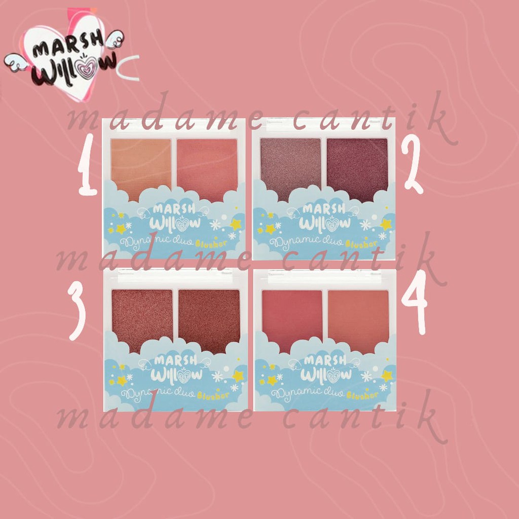 ✿ MADAME ✿ MARSH WILLOW DYNAMIC DUO BLUSHER SUGAR DUST - EYESHADOW CRYSTALL BB CUSHION MARSHWILLOW