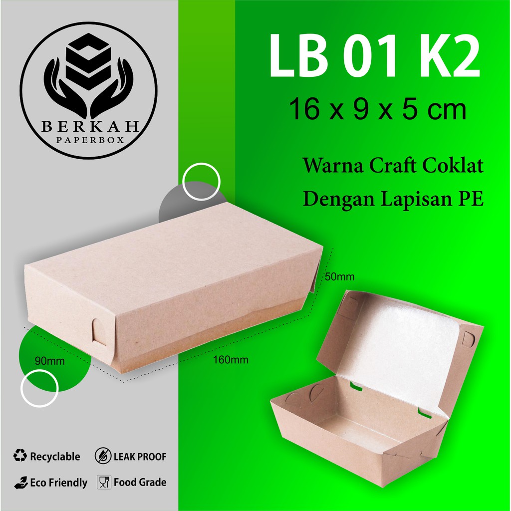 Paper Lunch Box Medium Lunch Box Medium (LB1K2-16X9X5 Cm)