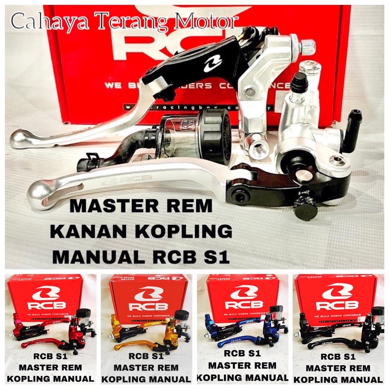 (RCB) Master Rem S1 Radial 14mm Tabung Smoke + Handle Kopling RCB S1 Universal Untuk Semua Motor