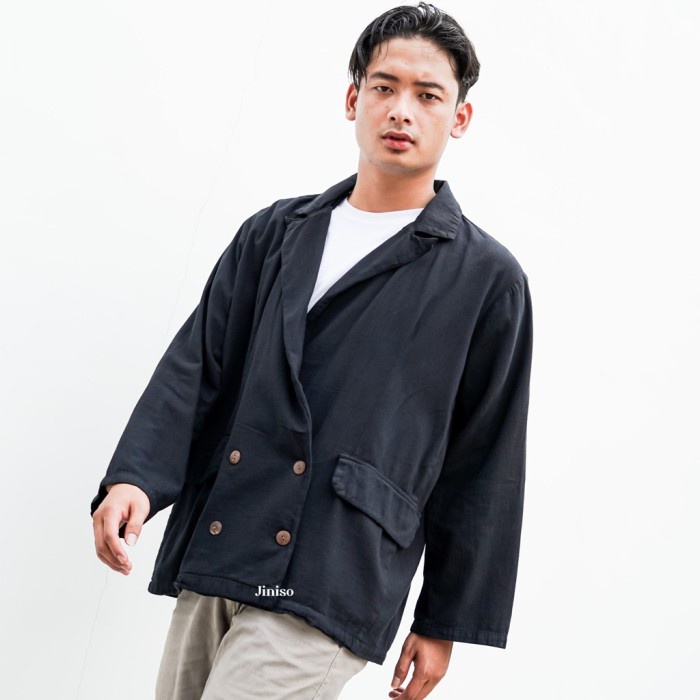 JINISO Outer Pria Oversize HYPER ACTIVE - JET BLACK