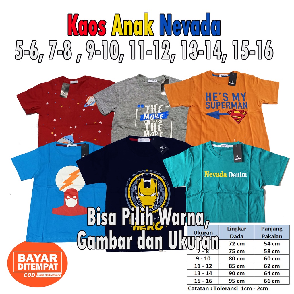 Nevada Print Number Kaos Anak Laki-laki