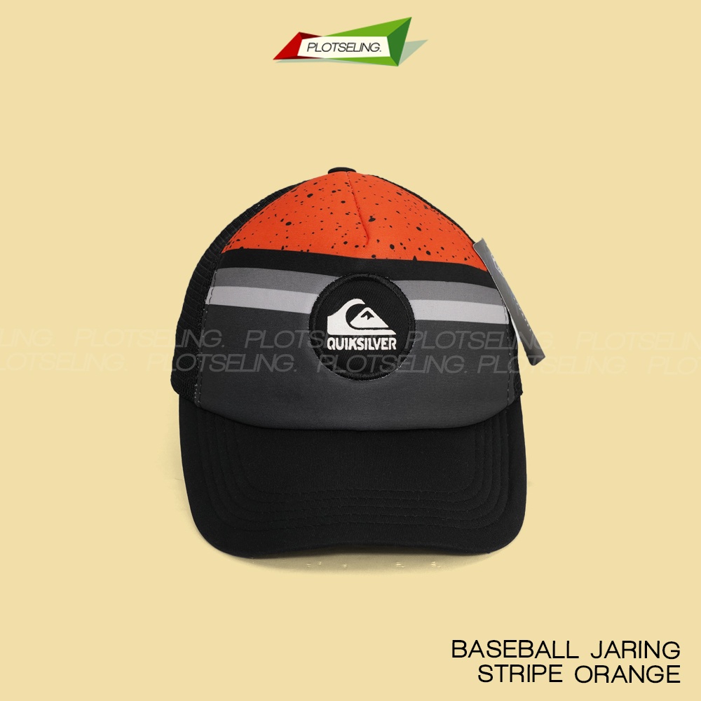 Topi Baseball Distro Jaring STRIPE ORANGE Topi Jaring Trucker Logo Distro Random Pria Wanita Topi Hitam Jaring Polos Logo NY Topi Logo Billa Bong Oakley Volcom Topi Anak Laki Laki Perempuan Topi Pantai Murah