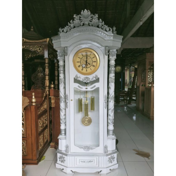 Almari jam / Jam Lonceng Mewah / Jam Hias elegant / Jam Hias Kayu Jati Jepara / Custom Jam Hias