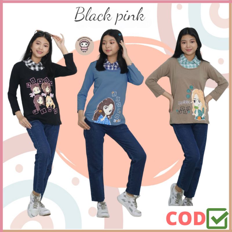 Afsheenastore Set Korea Black Pink By Kiyowo