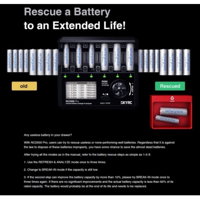 SKYRC NC2500 PRO AA/AAA BATTERY CHARGER &amp; ANALYZER