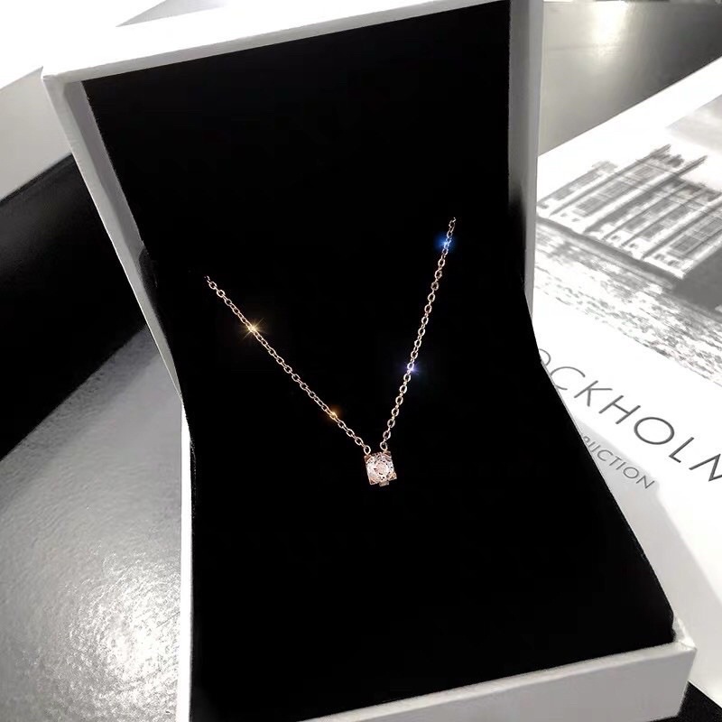 TERMURAH!!! Kalung &amp; Anting Solitaire Diamond Mata Satu Titanium