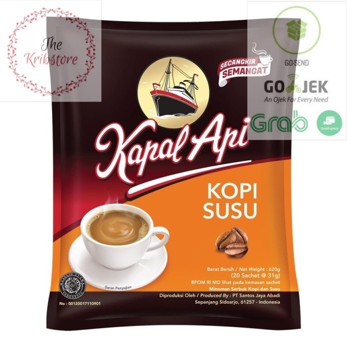 

Kapal Api Kopi Susu Bag (Isi 20 Sachet @31 Gram)