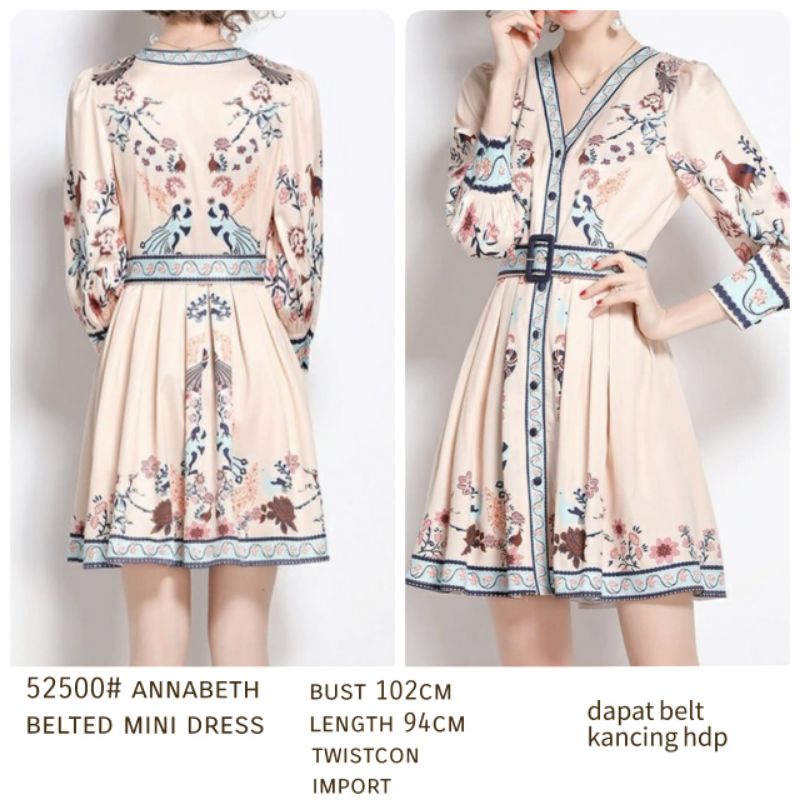 MDLV ~ 52500# Annabeth Belted Mini Dress Import