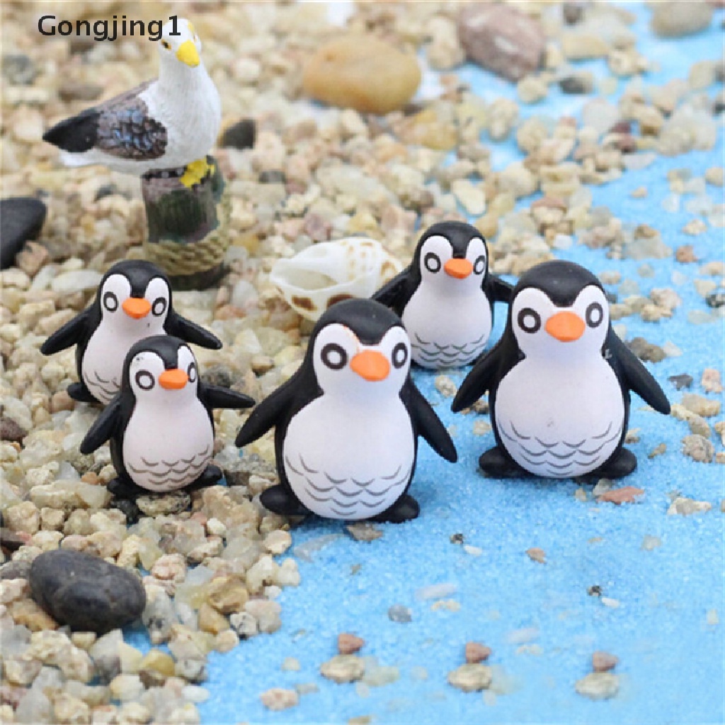 Gongjing1 5Pcs / Set Miniatur Penguin Untuk Dekorasi Taman / Rumah Boneka DIY