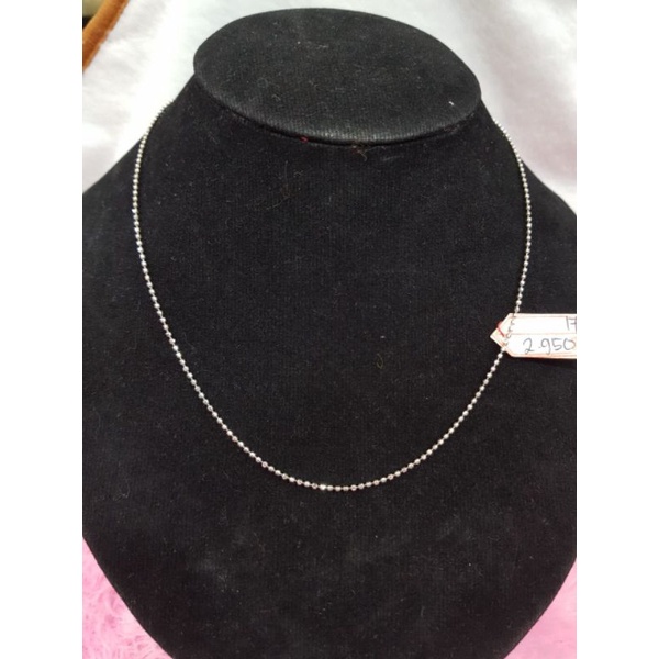 KL469J138J kalung model model biji merica emas putih asli berat 2.950 pj 42.3cm kadar 750% 17k tok 7