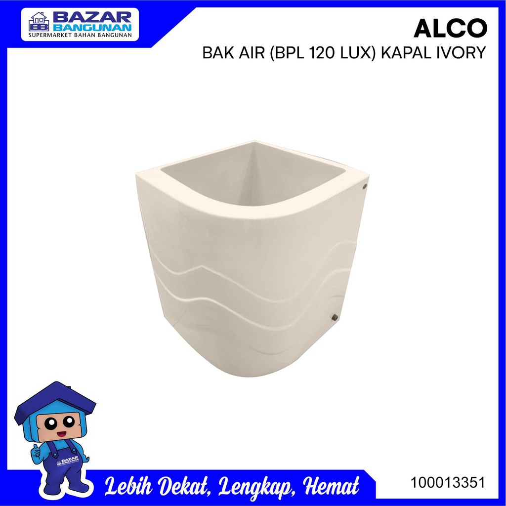 Alco - Bak Air Mandi Sudut Luxury Fiber Glass 120 Liter 120 Ltr Ivory