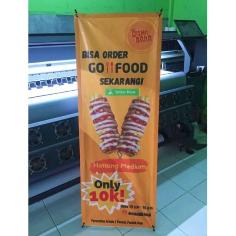 PAKET X-Banner XBanner X Banner Print Spanduk Flexi Plus Tiang Ukuran Standar 60x160