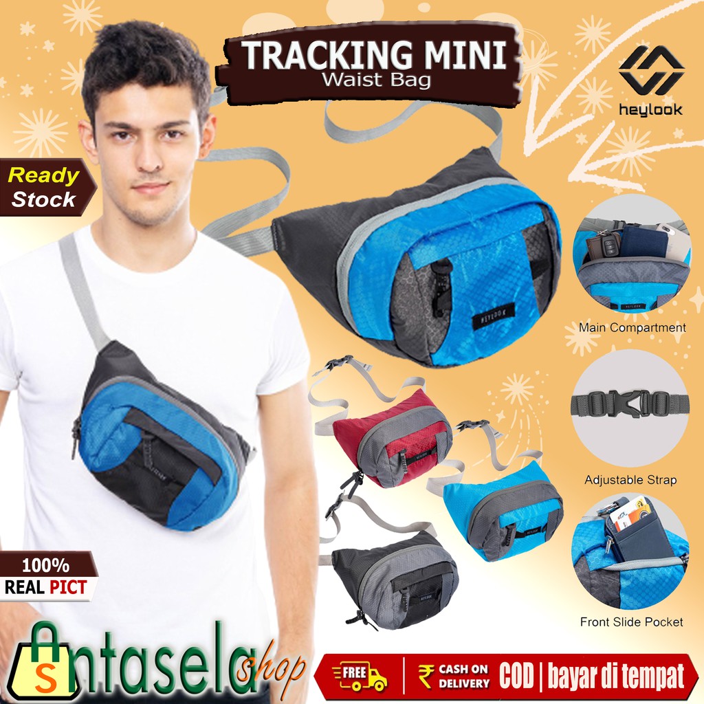 Tas Selempang Mini Pria Waist Bag Trendy Cowok Tas Pinggang Sporty Pria Wanita - WB TRACKING MINI