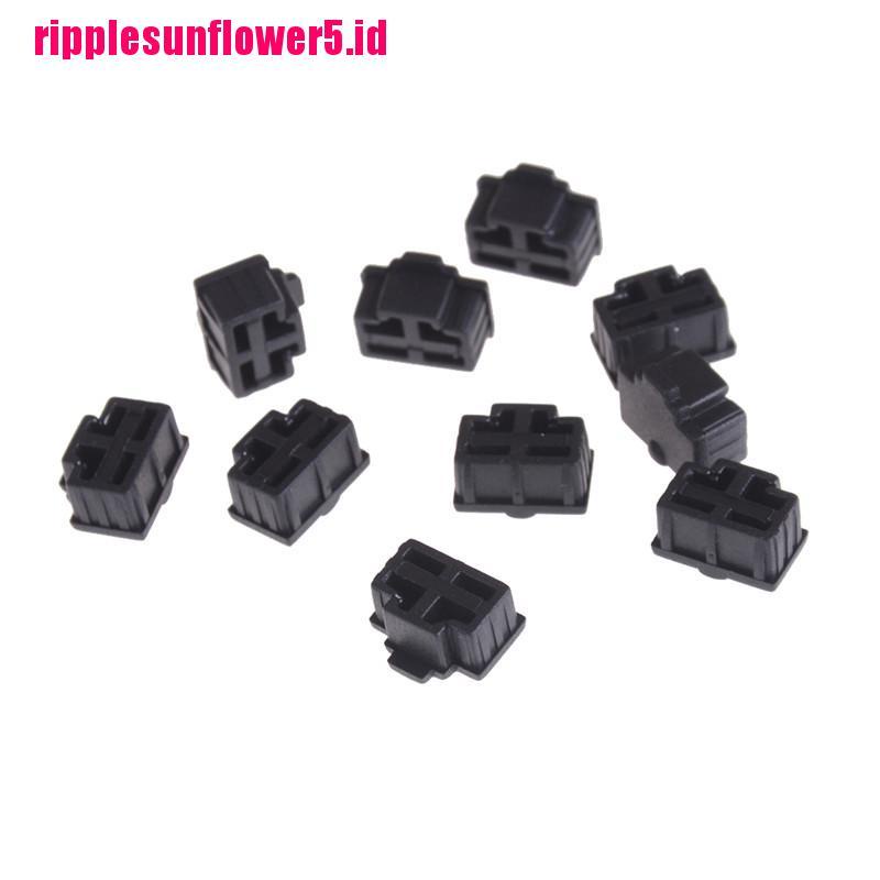 10pcs Plug Port Ethernet RJ45 Anti Debu Warna Hitam