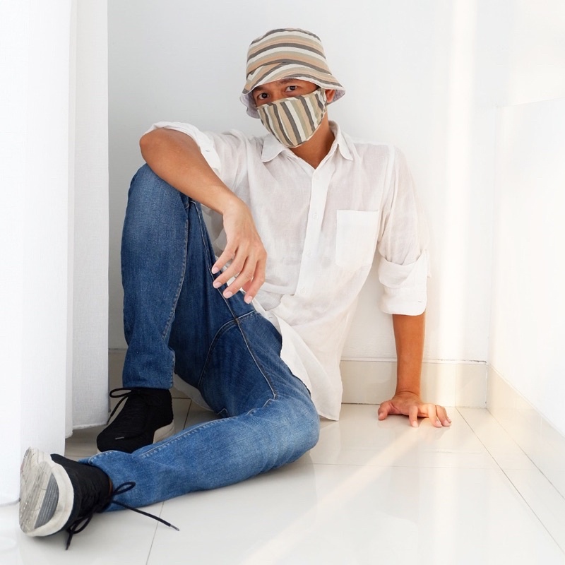 Lurik Akik Bucket Hat Set Mask Pewarna Alam