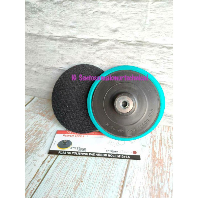 M 10 / 14 5&quot; Tatakan Piringan Perekat Amplas Rubber Pad Velcro 5 Inchi