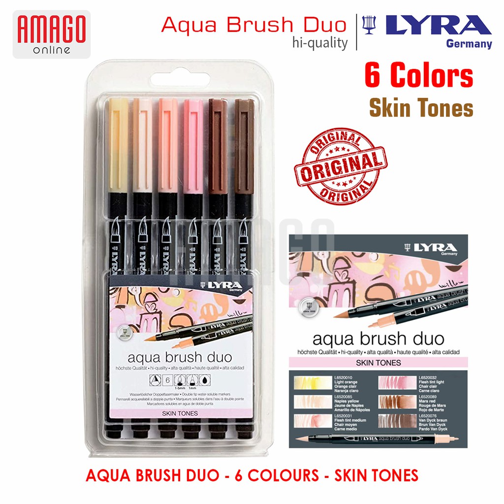 

LYRA Aqua Brush Duo - Skin Tones - Spidol 2 Ujung - Warna Kulit - 6 warna - 6521062